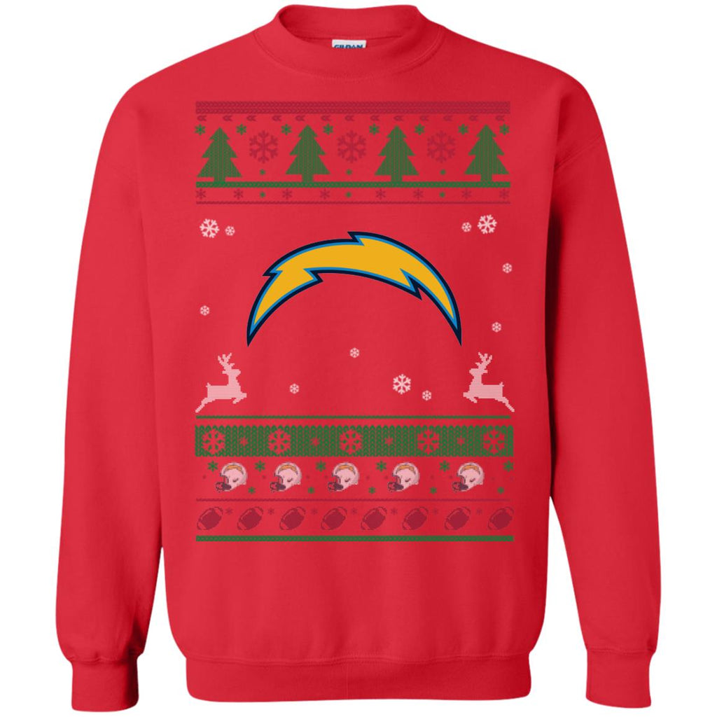 Los Angeles Chargers Logo Football Teams Ugly Christmas Sweater Unisex Crewneck Pullover Sweatshirt