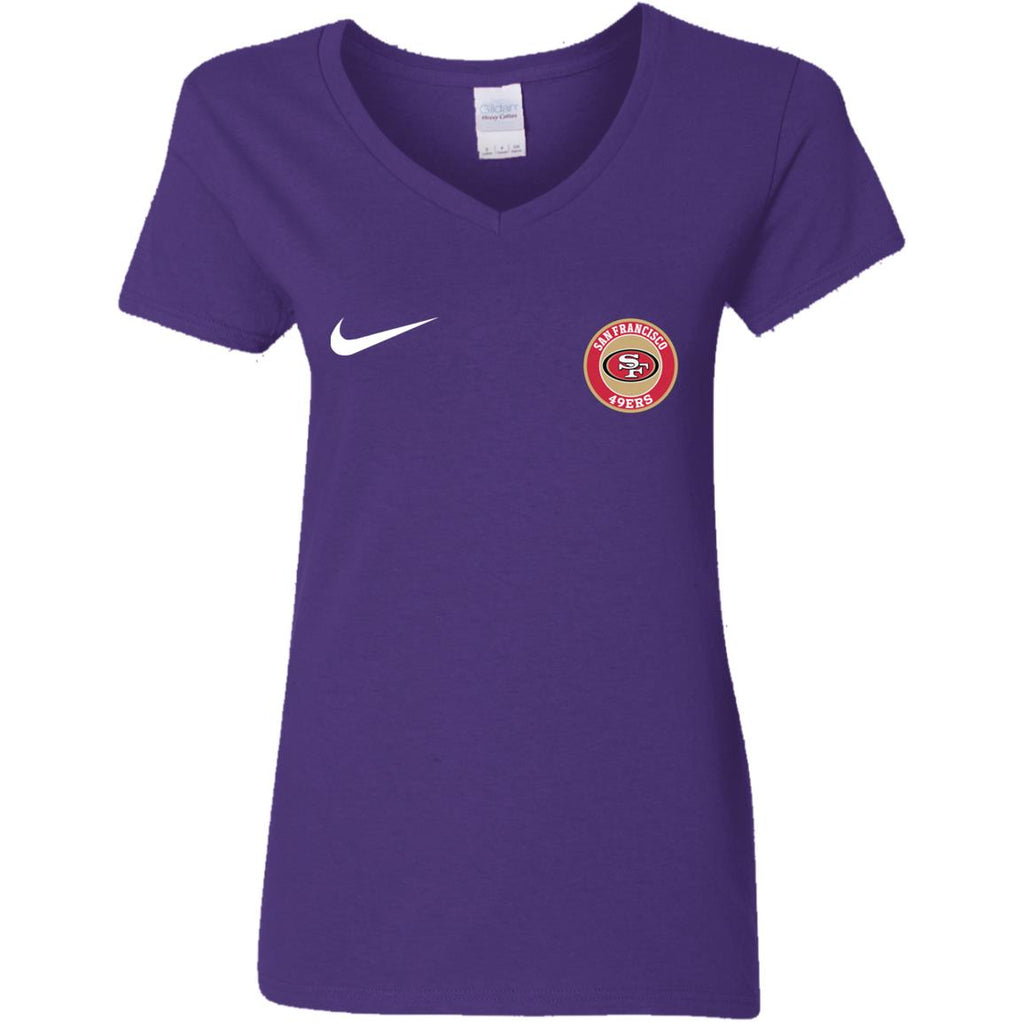 Nike San Francisco 49ers Nfl Football Women V-Neck T-Shirt