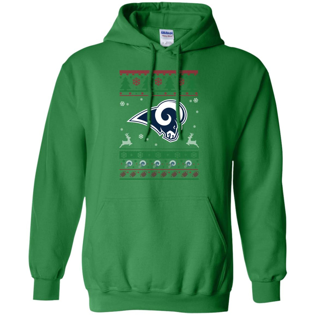 Los Angeles Rams Logo Football Teams Ugly Christmas Sweater Men Pullover Hoodie