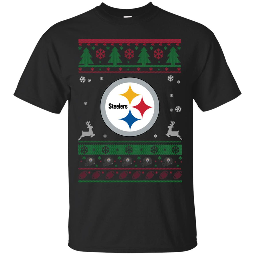 Pittsburgh Steelers Logo Football Teams Ugly Christmas Sweater Men T-Shirt