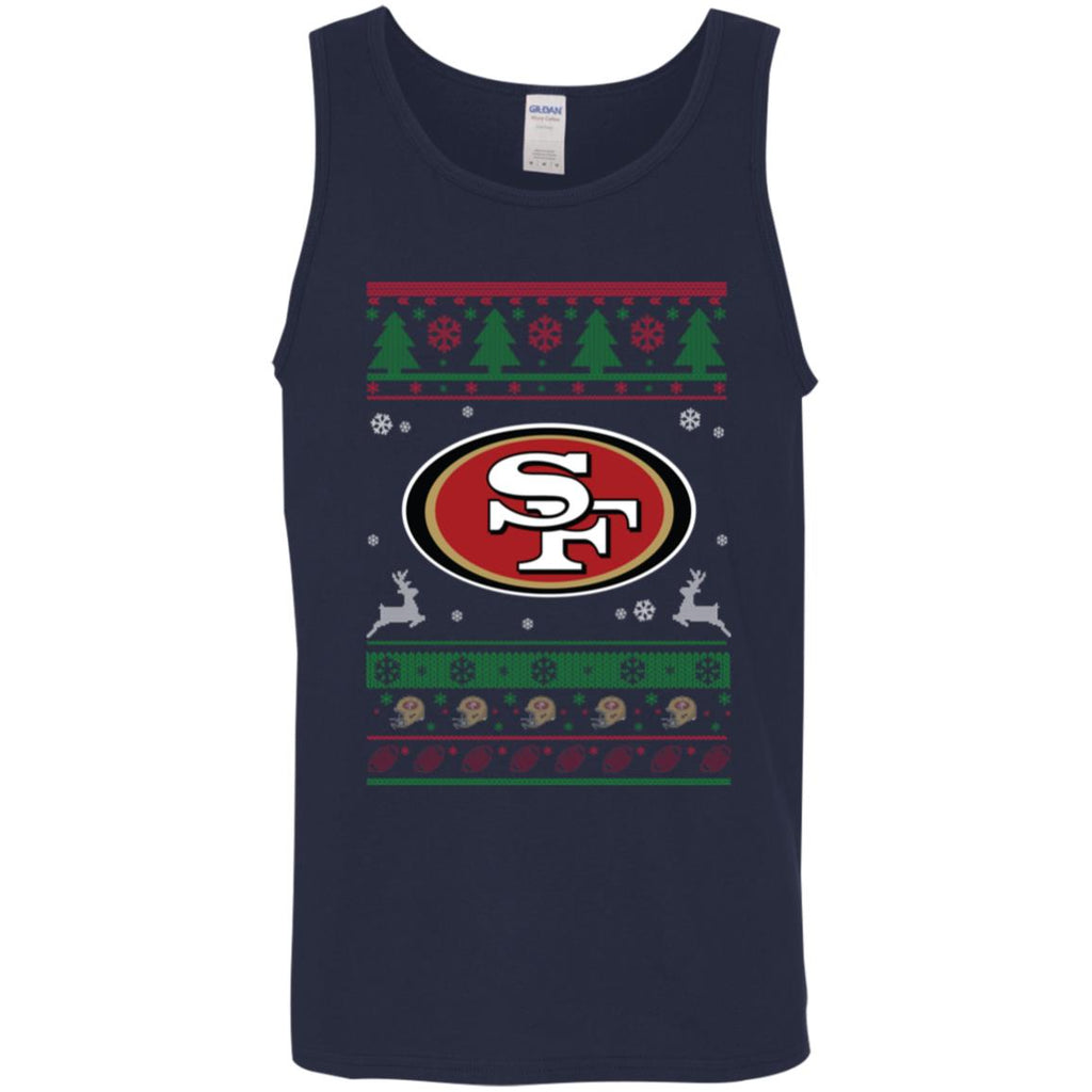 San Francisco 49ers Logo Football Teams Ugly Christmas Sweater Men Tank Top