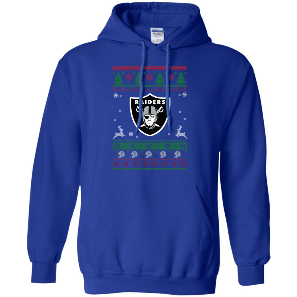 Oakland Raiders Logo Football Teams Ugly Christmas Sweater Men Pullover Hoodie