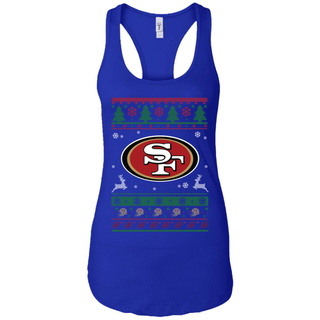 San Francisco 49ers Logo Football Teams Ugly Christmas Sweater Women Tank
