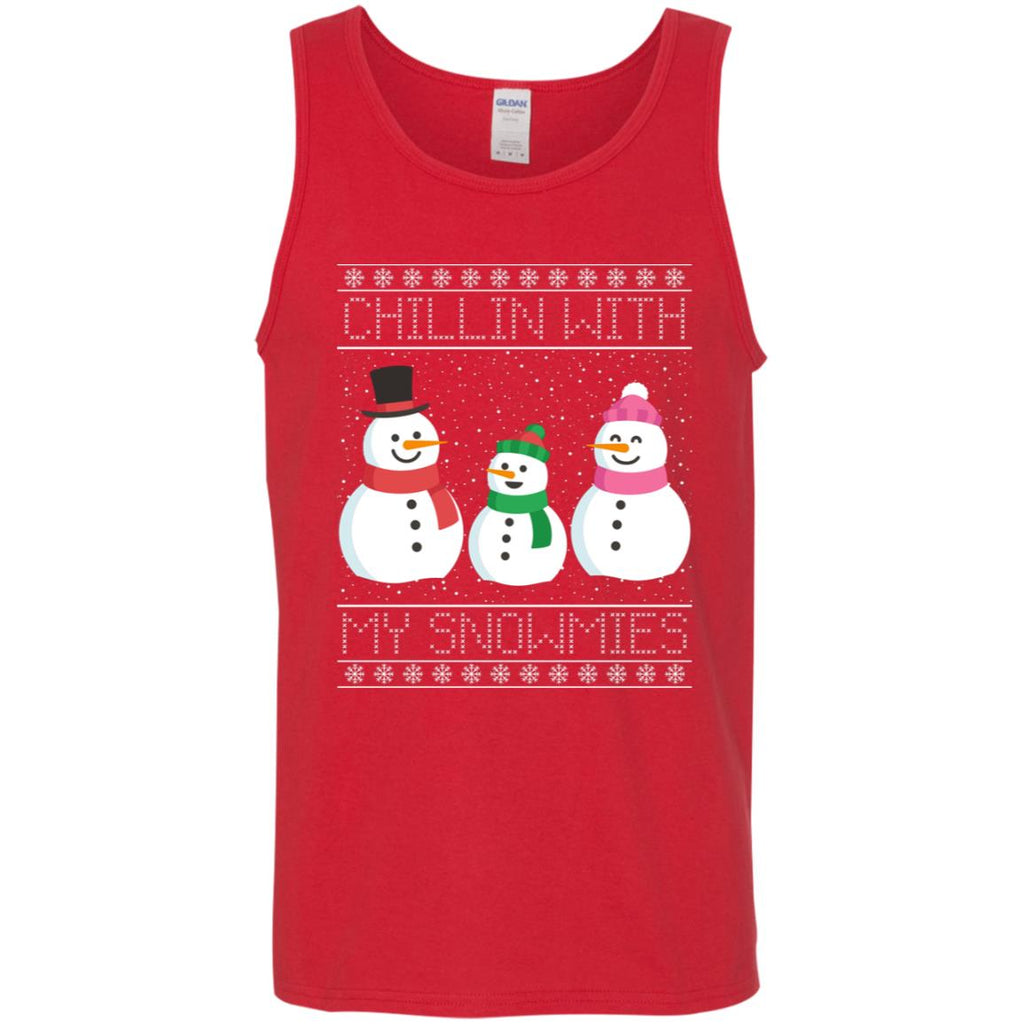 Chillin With My Snowmies Snowman Christmas Men Tank Top