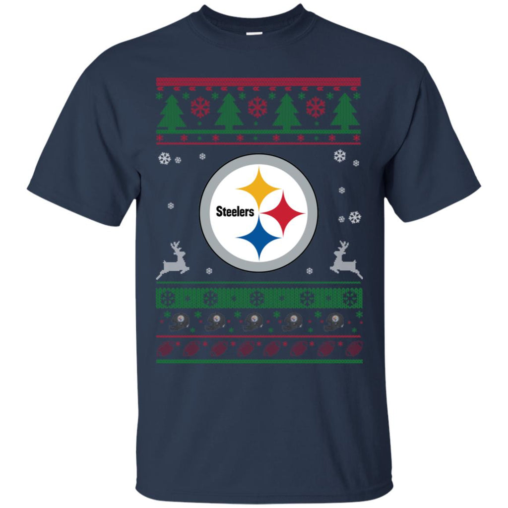 Pittsburgh Steelers Logo Football Teams Ugly Christmas Sweater Men T-Shirt