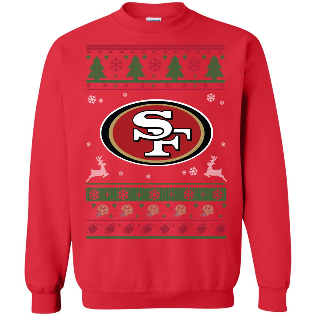 San Francisco 49ers Logo Football Teams Ugly Christmas Sweater Unisex Crewneck Pullover Sweatshirt