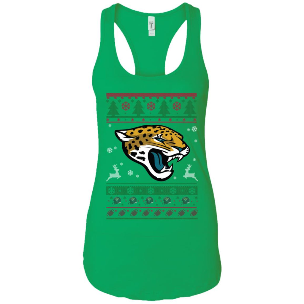 Jacksonville Jaguars Logo Football Teams Ugly Christmas Sweater Women Tank