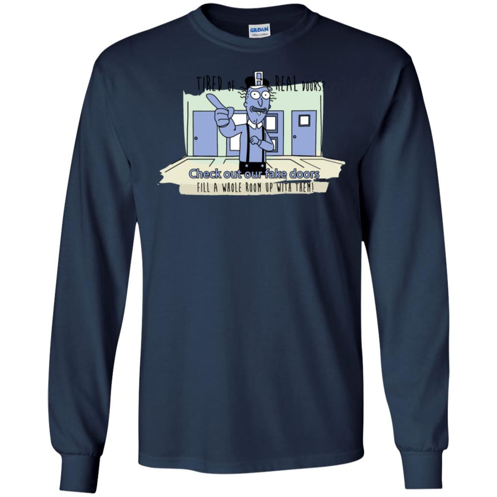 Rick And Morty - Fake Doors Room Men Long SLeeve Shirt