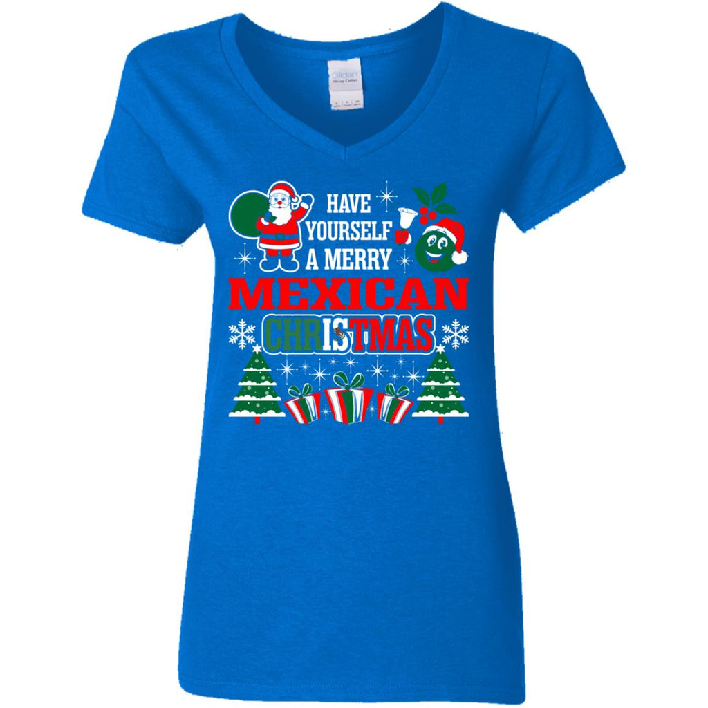 Have Yourself A Merry Mexican Christmas Women V-Neck T-Shirt