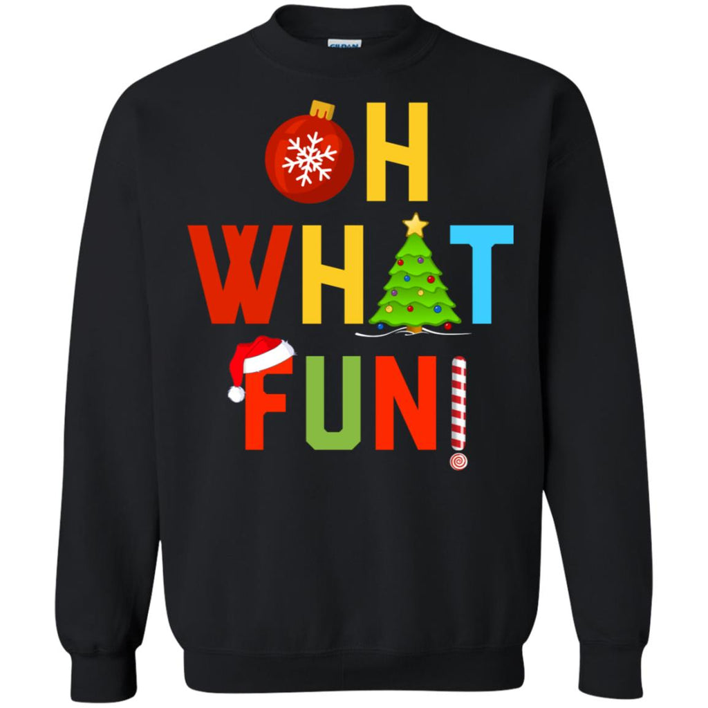 Oh What Fun Merry Christmas Unisex Crewneck Pullover Sweatshirt