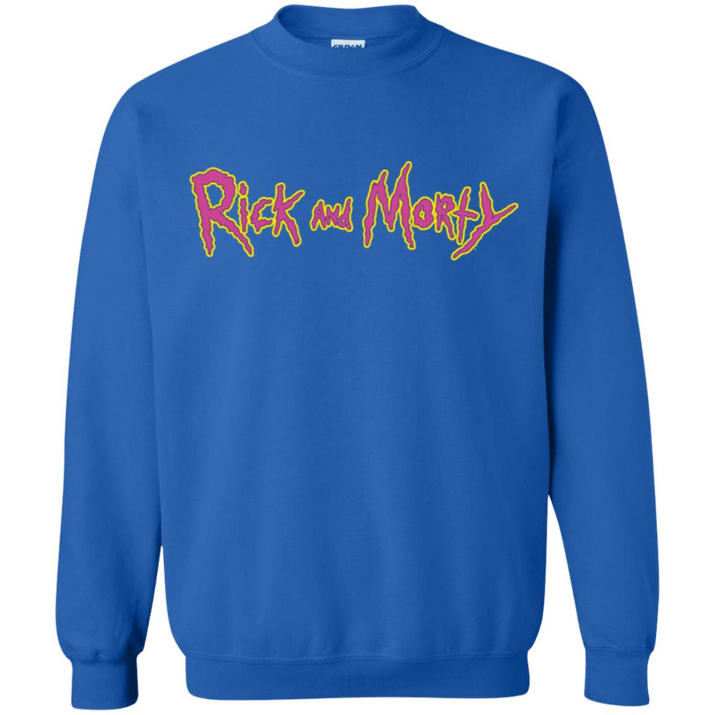 Rick And Morty Title Typography Shirt Unisex Crewneck Pullover Sweatshirt
