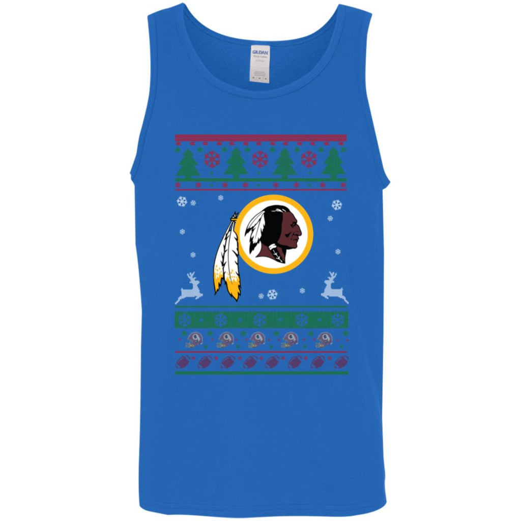 Washington Redskins Logo Football Teams Ugly Christmas Sweater Men Tank Top