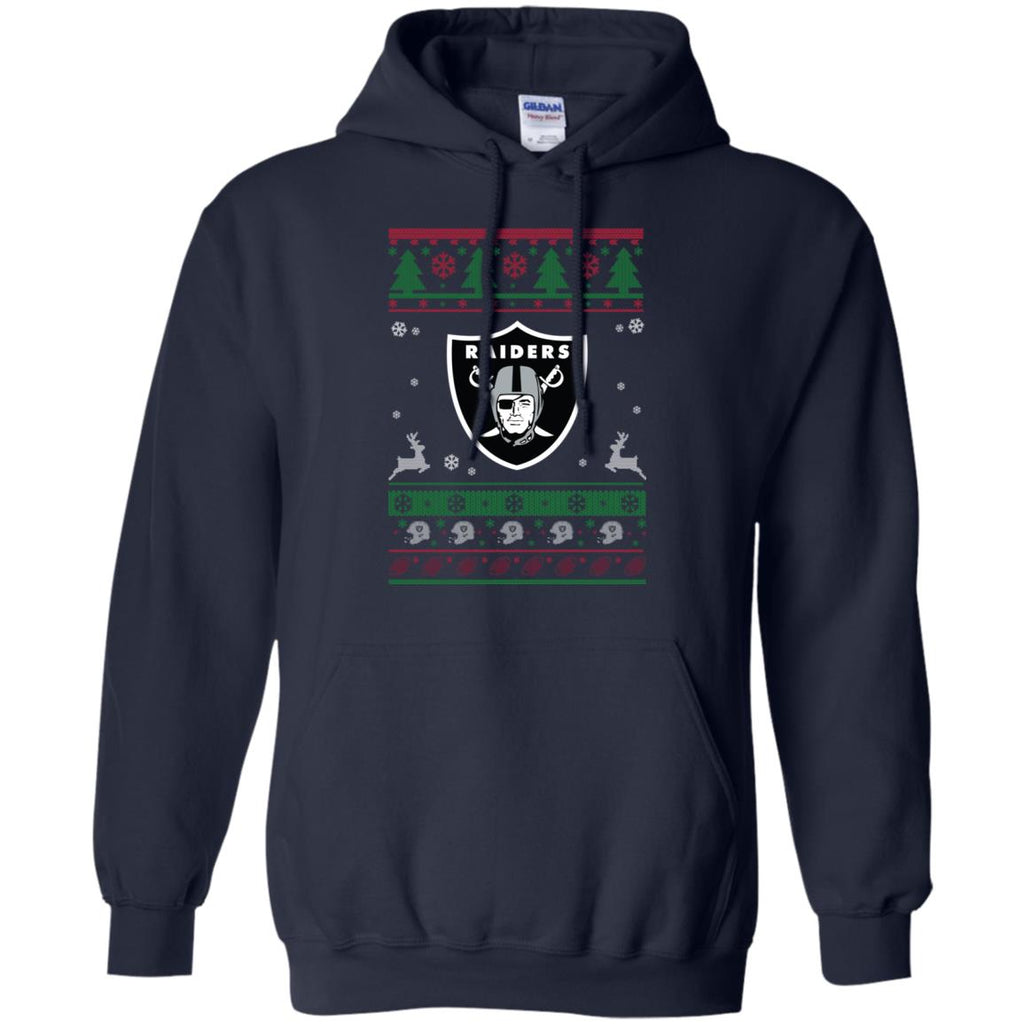 Oakland Raiders Logo Football Teams Ugly Christmas Sweater Men Pullover Hoodie