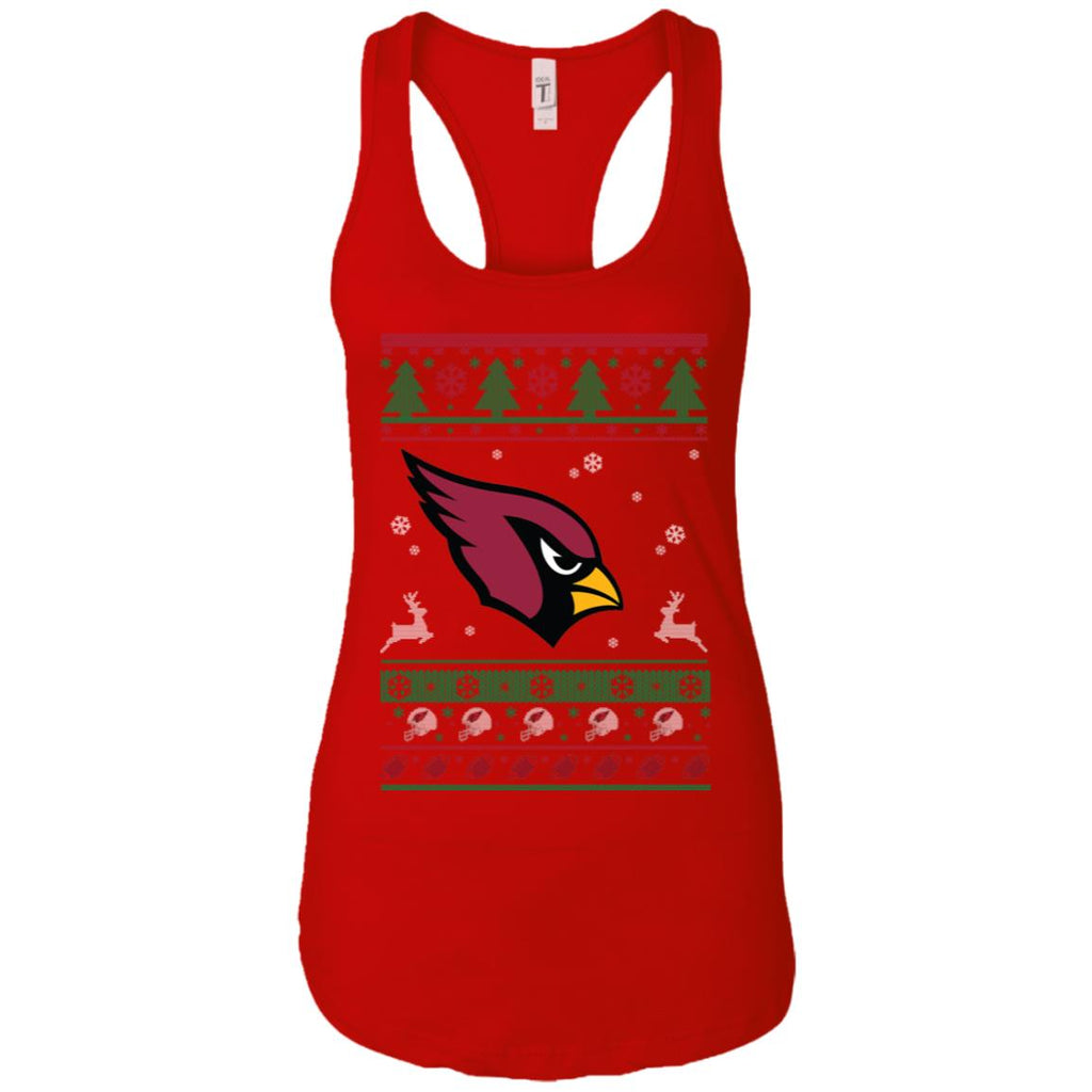 Arizona Cardinals Logo Football Teams Ugly Christmas Sweater Women Tank