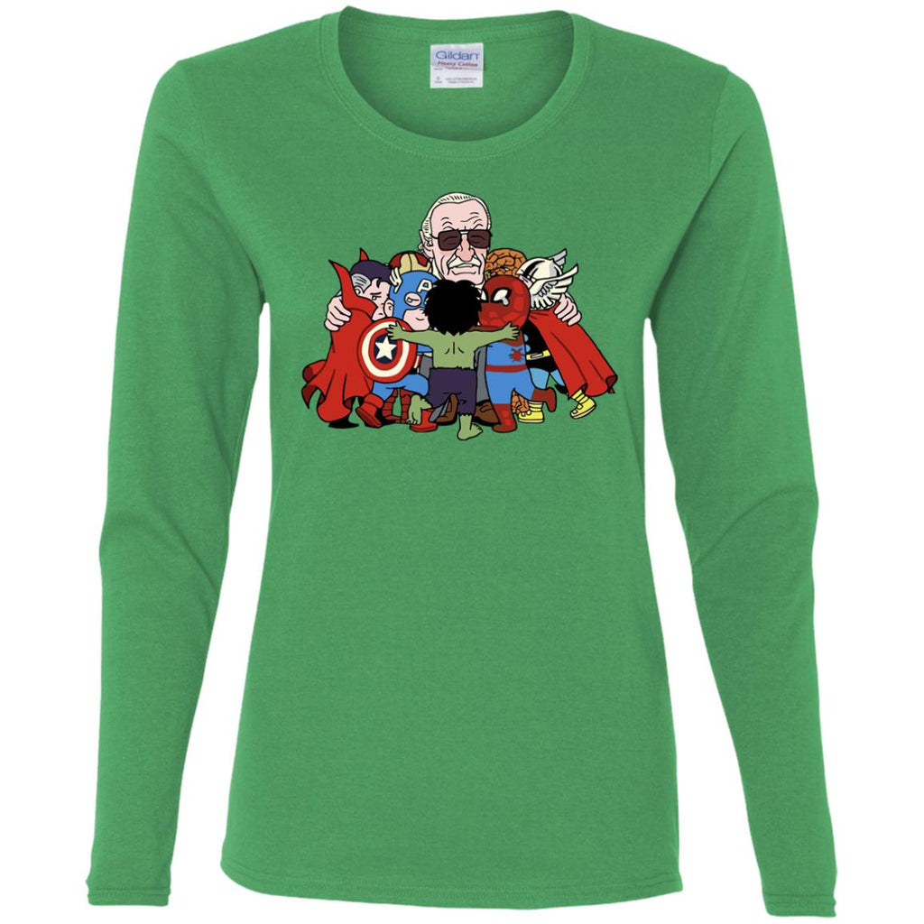Stan Lee Shirt - Father Of Super Heroes Women Long Sleeve Shirt