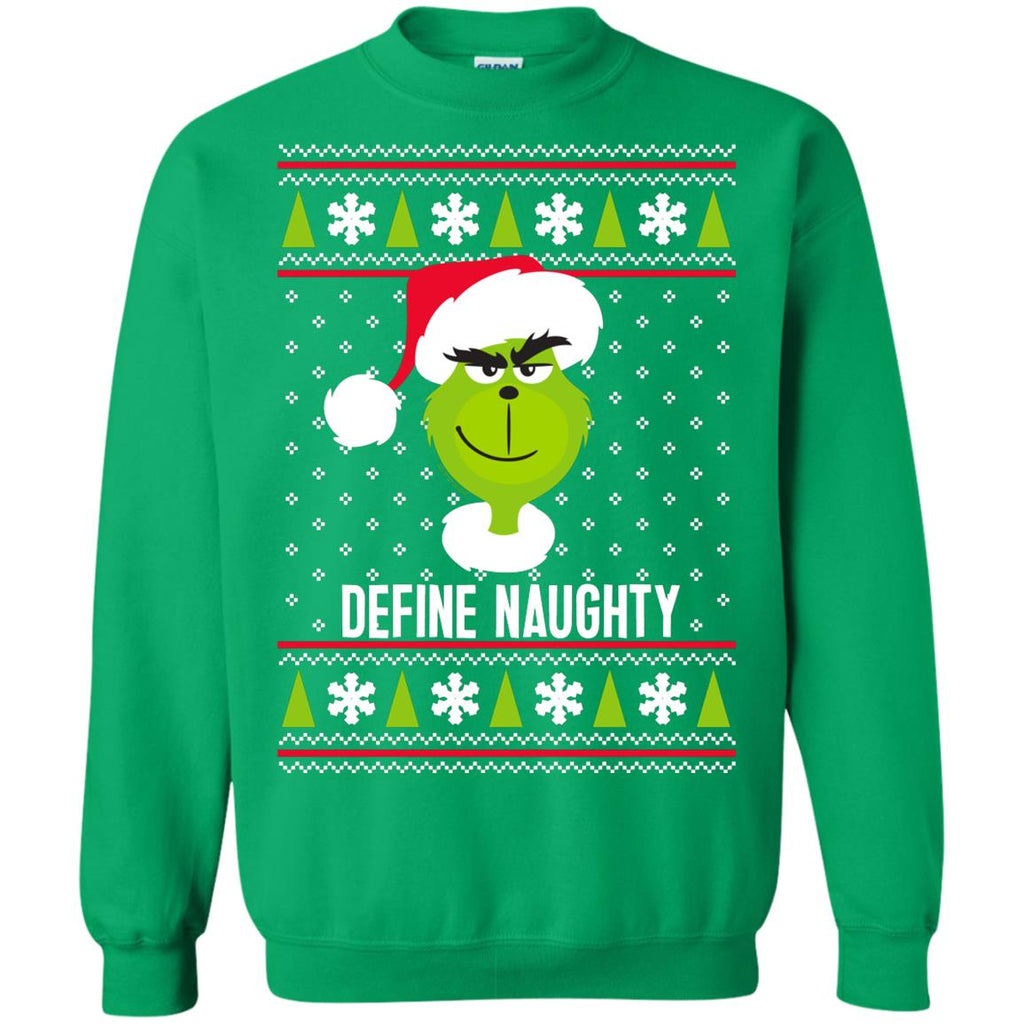 Dr. Seuss The Grinch Naughty Grinch Christmas Sweatshirt Unisex Crewneck Pullover Sweatshirt