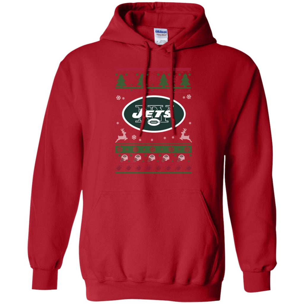 New York Jets Logo Football Teams Ugly Christmas Sweater Men Pullover Hoodie