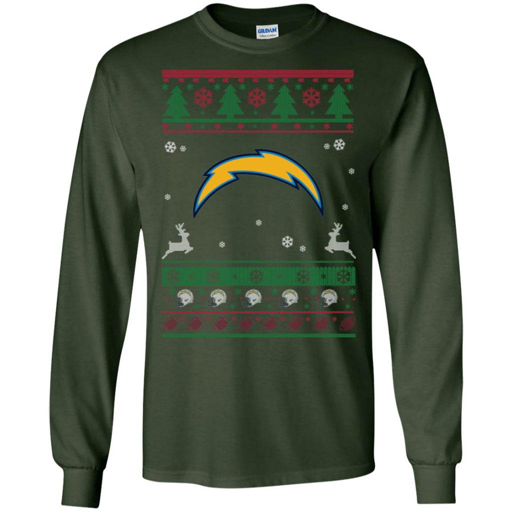 Los Angeles Chargers Logo Football Teams Ugly Christmas Sweater Men Long SLeeve Shirt