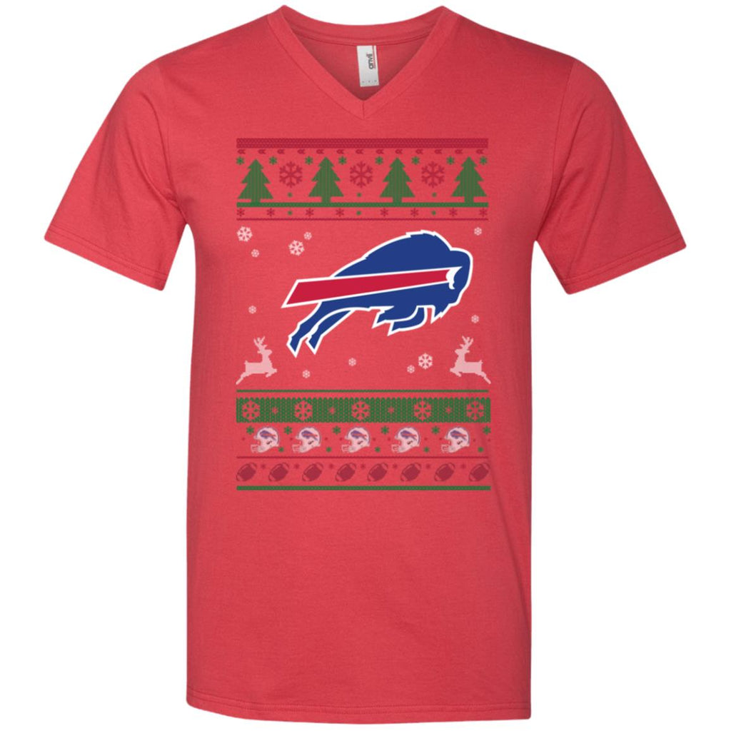 Buffalo Bills Logo Football Teams Ugly Christmas Sweater Men V-Neck T-Shirt