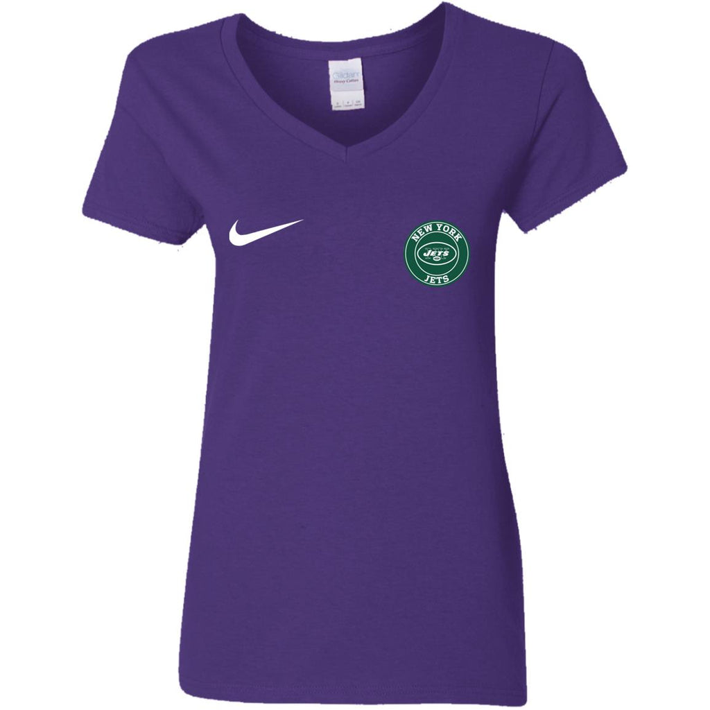 Nike New York Jets Nfl Football Women V-Neck T-Shirt