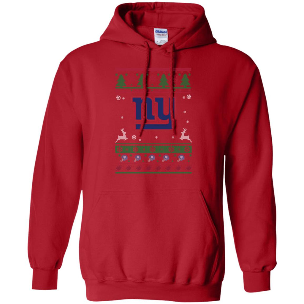 New York Giants Logo Football Teams Ugly Christmas Sweater Men Pullover Hoodie
