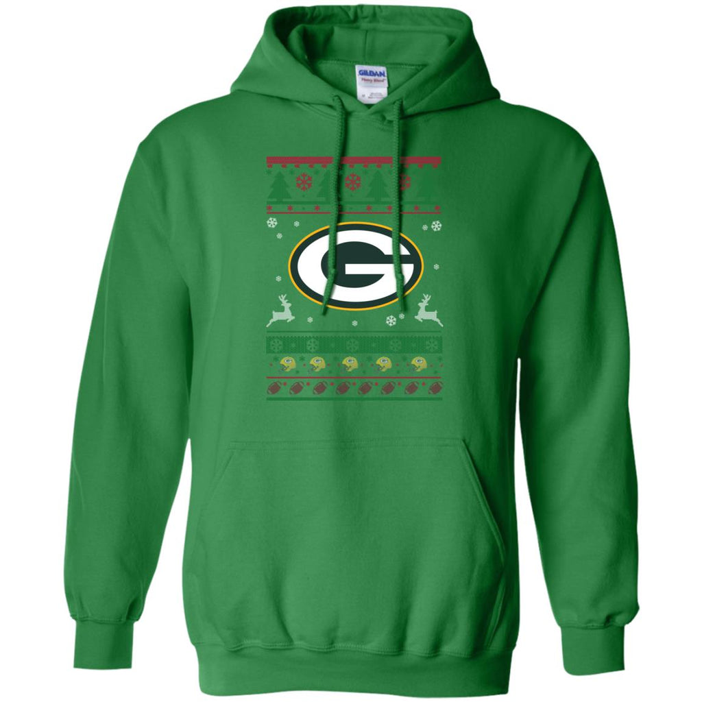 Green Bay Packers Logo Football Teams Ugly Christmas Sweater Men Pullover Hoodie