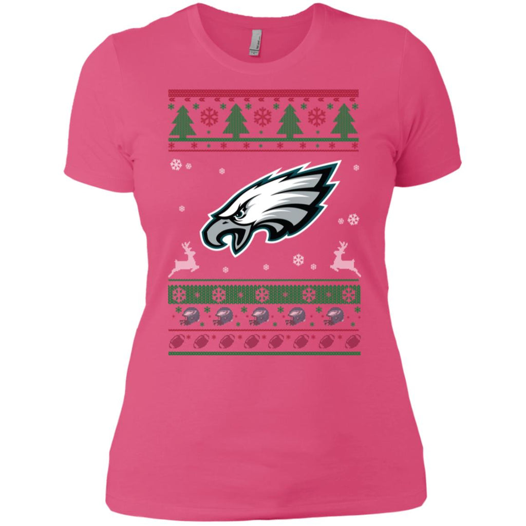 Philadelphia Eagles Logo Football Teams Ugly Christmas Sweater Women T-Shirt