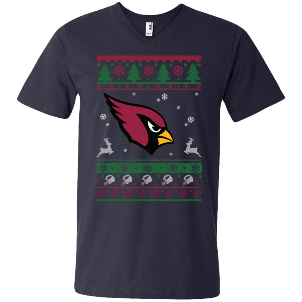 Arizona Cardinals Logo Football Teams Ugly Christmas Sweater Men V-Neck T-Shirt