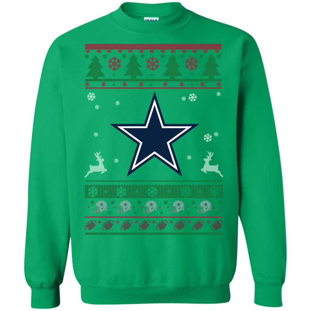 Dallas Cowboys Logo Football Teams Ugly Christmas Sweater Unisex Crewneck Pullover Sweatshirt