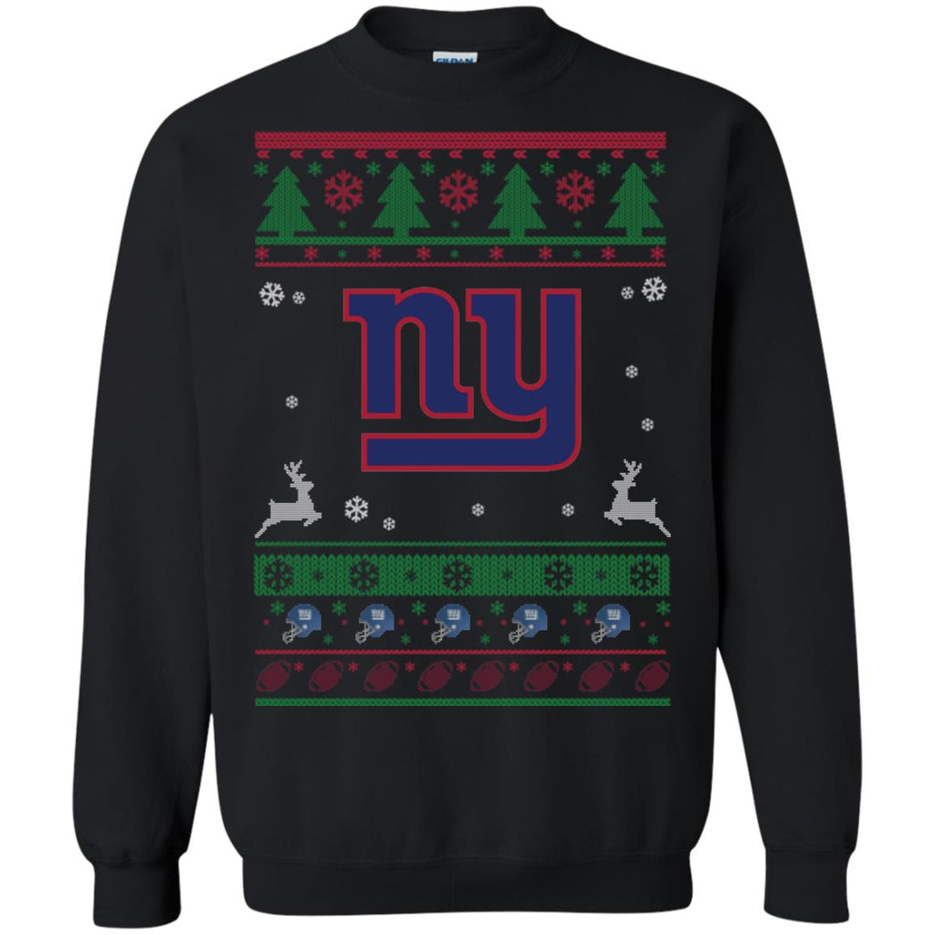New York Giants Logo Football Teams Ugly Christmas Sweater Unisex Crewneck Pullover Sweatshirt
