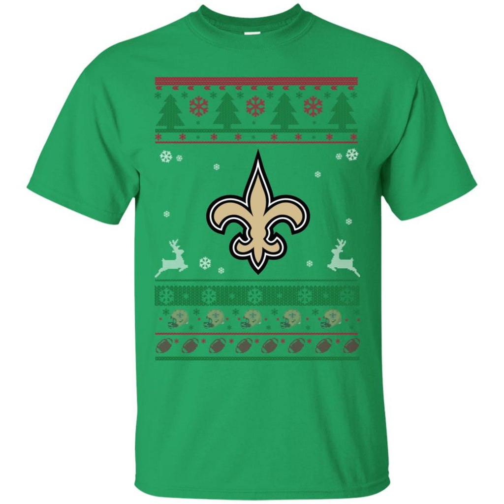 New Orleans Saints Logo Football Teams Ugly Christmas Sweater Men T-Shirt