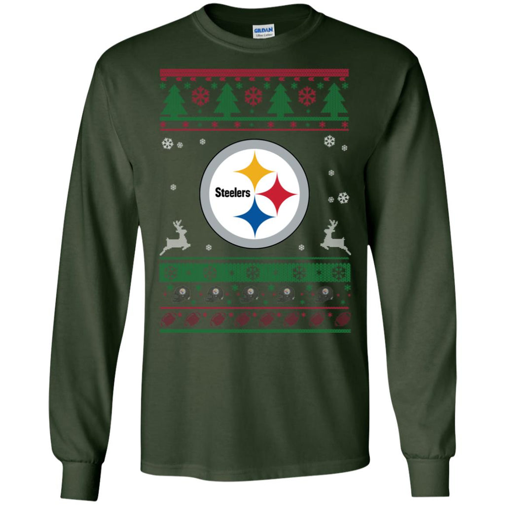 Pittsburgh Steelers Logo Football Teams Ugly Christmas Sweater Men Long SLeeve Shirt