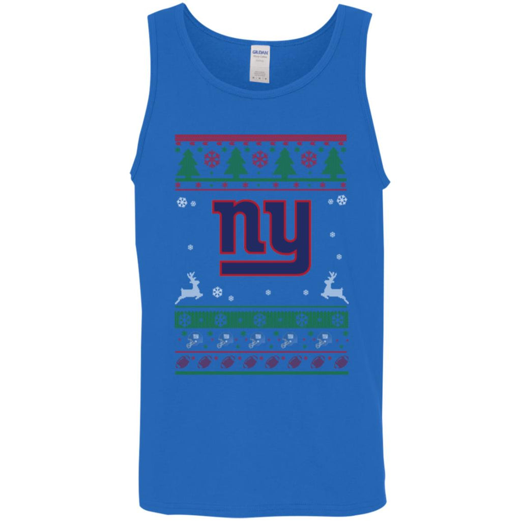 New York Giants Logo Football Teams Ugly Christmas Sweater Men Tank Top