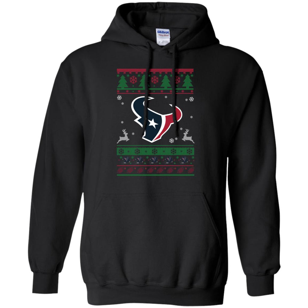 Houston Texans Logo Football Teams Ugly Christmas Sweater Men Pullover Hoodie
