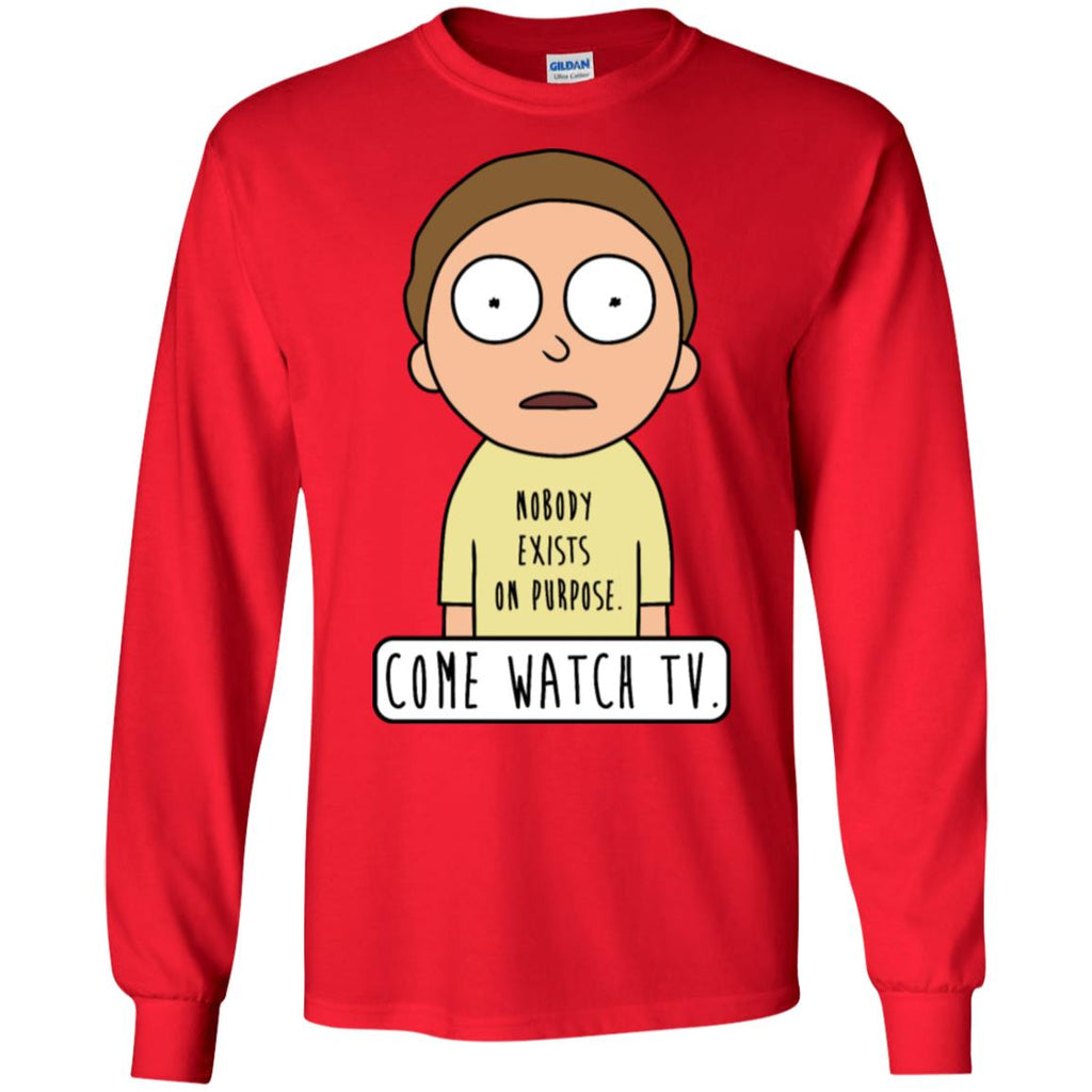 Rick And Morty Come Watch Tv Quote Men Long SLeeve Shirt