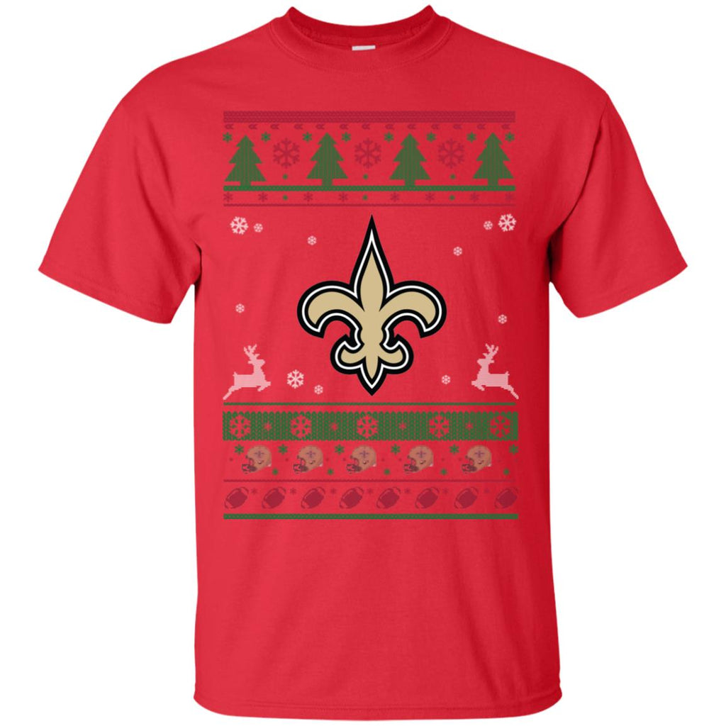 New Orleans Saints Logo Football Teams Ugly Christmas Sweater Men T-Shirt