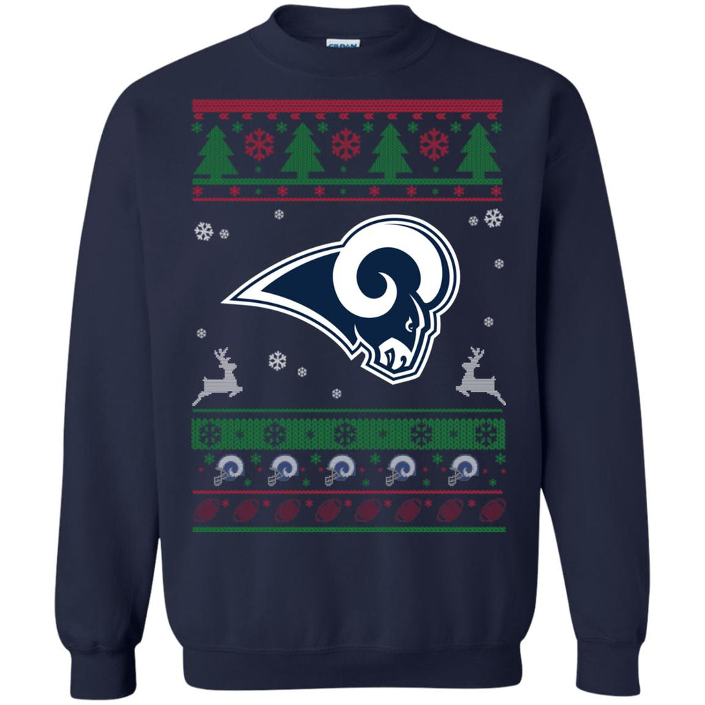 Los Angeles Rams Logo Football Teams Ugly Christmas Sweater Unisex Crewneck Pullover Sweatshirt