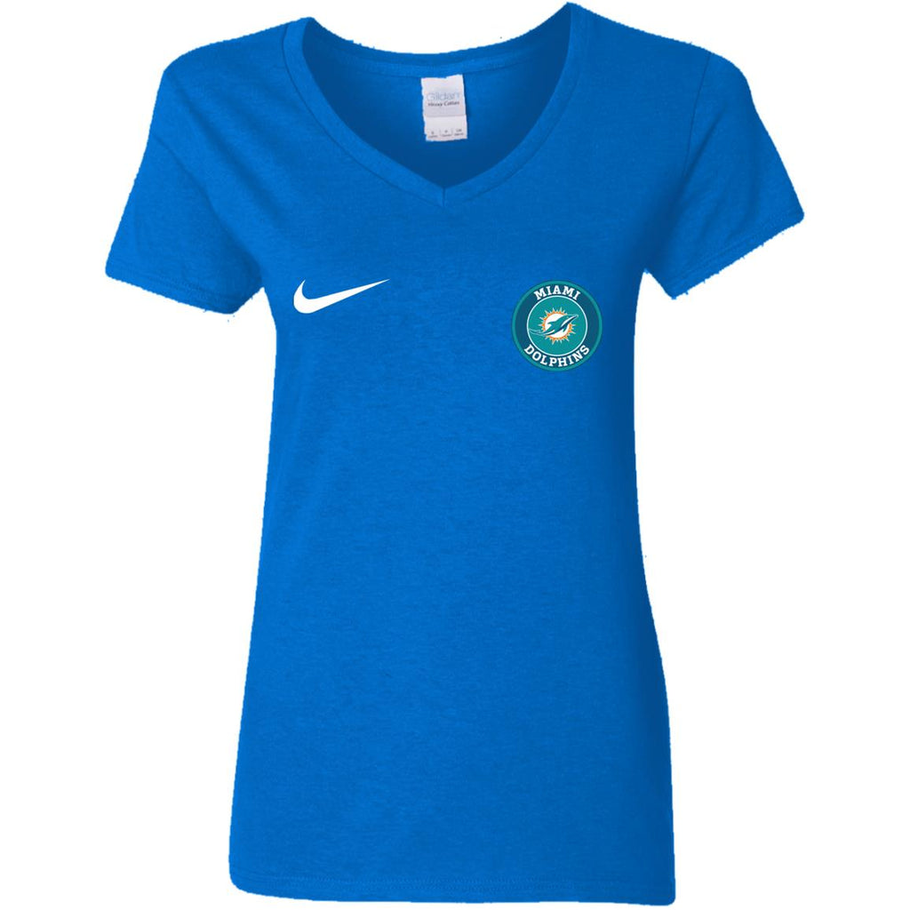 Nike Miami Dolphins Nfl Football Women V-Neck T-Shirt
