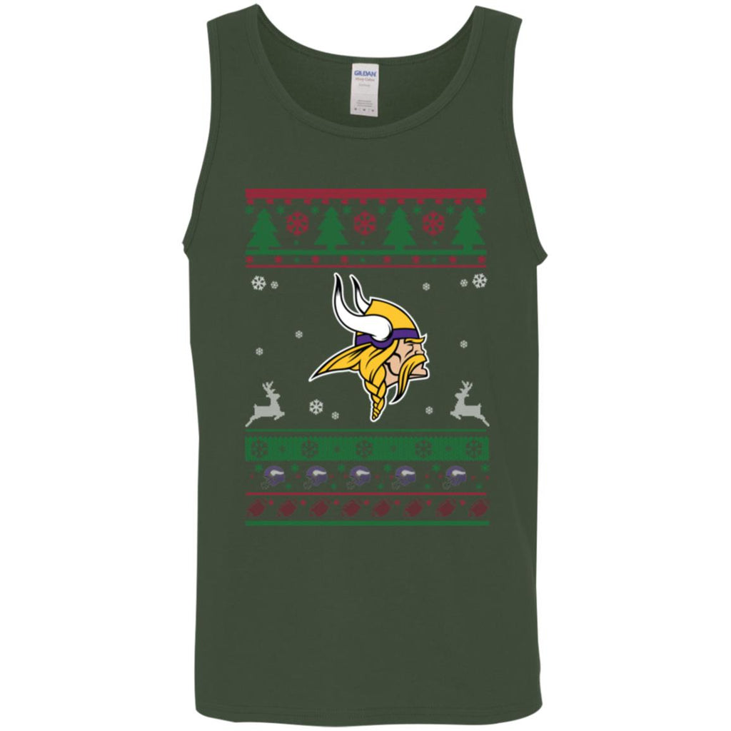 Minnesota Vikings Logo Football Teams Ugly Christmas Sweater Men Tank Top
