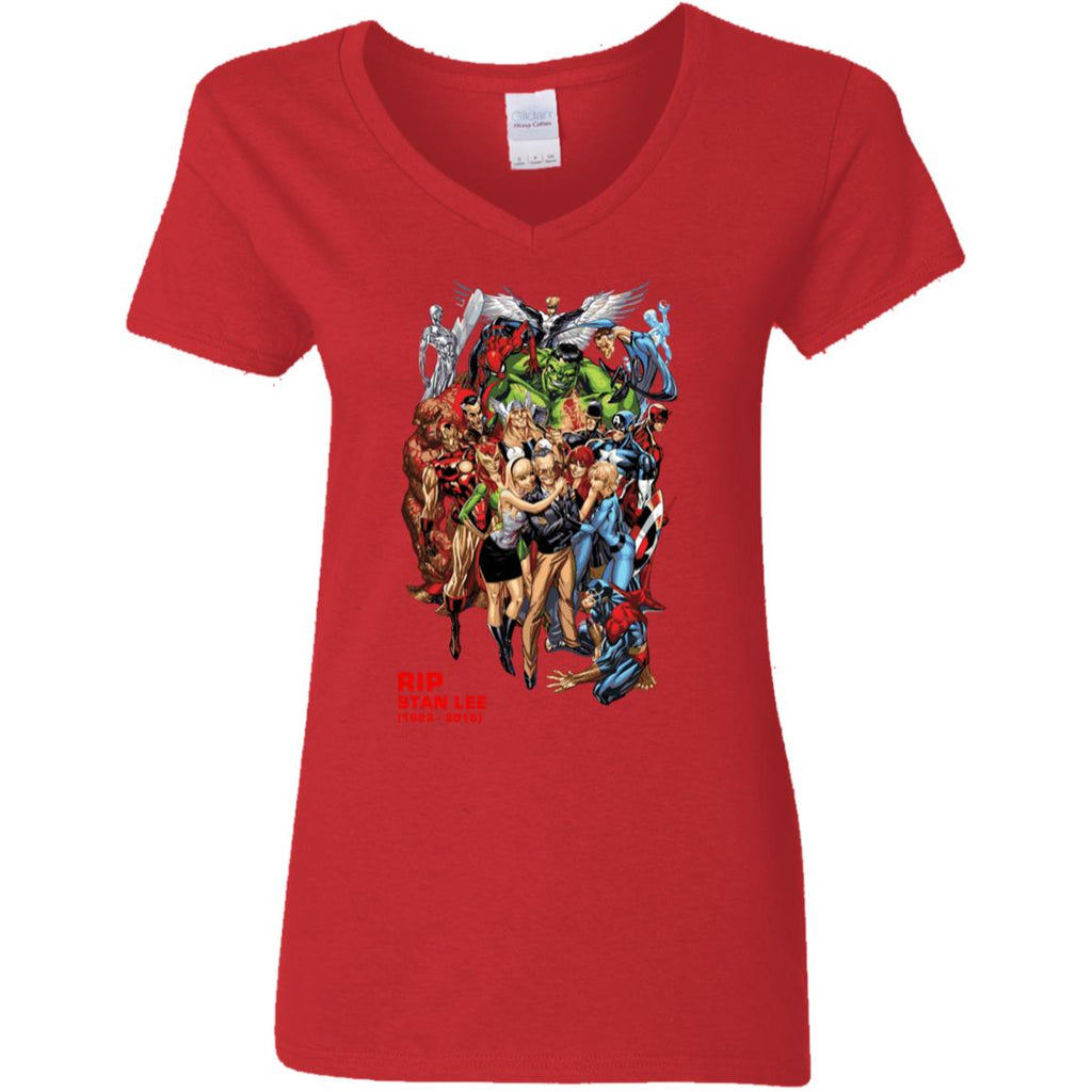 Rip Stan Lee Father Of Super Heroes Women V-Neck T-Shirt