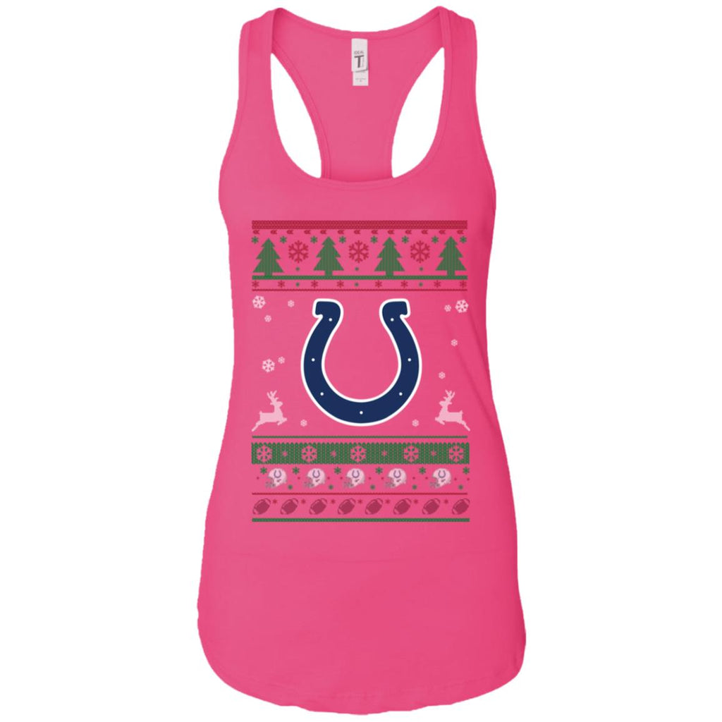 Indianapolis Colts Logo Football Teams Ugly Christmas Sweater Women Tank
