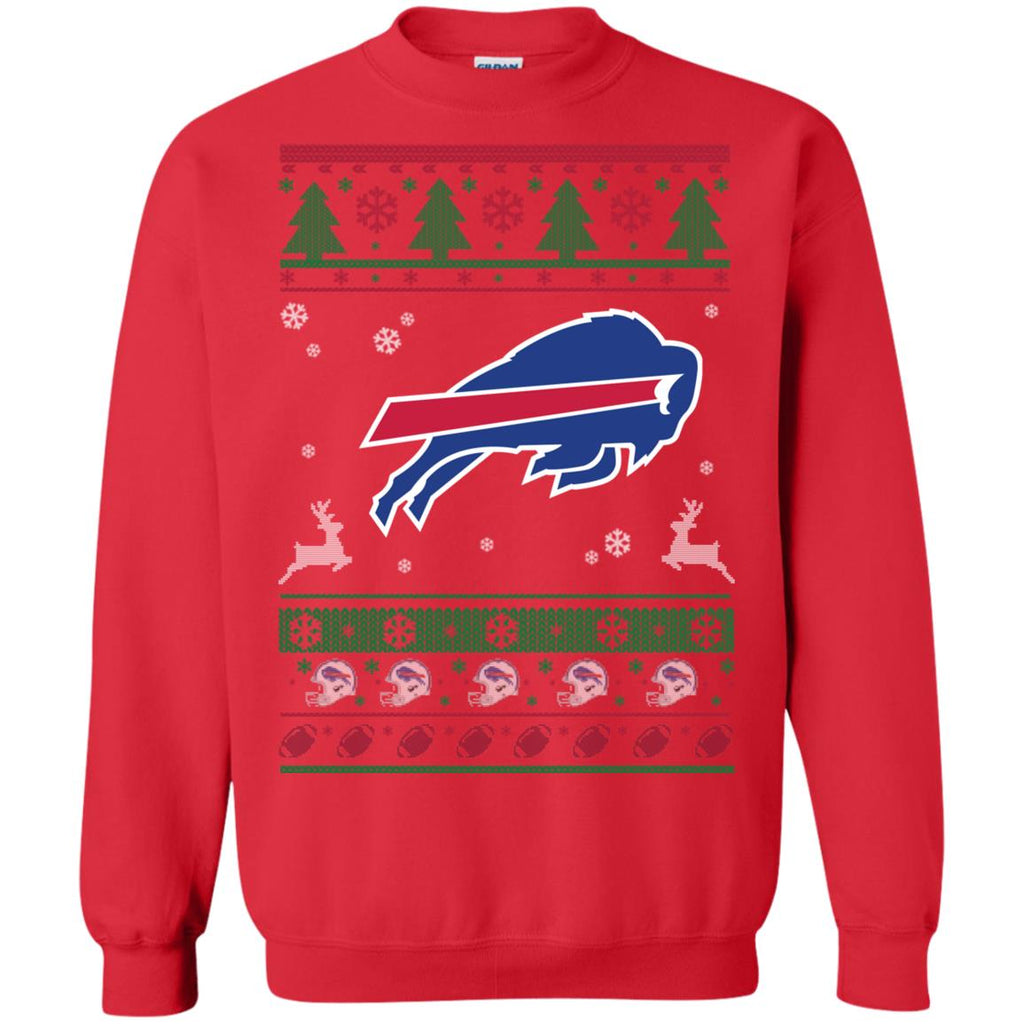 Buffalo Bills Logo Football Teams Ugly Christmas Sweater Unisex Crewneck Pullover Sweatshirt