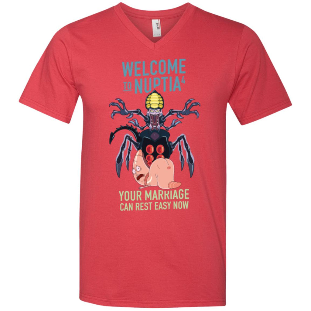 Rick And Morty Welcome To Nuptia Men V-Neck T-Shirt