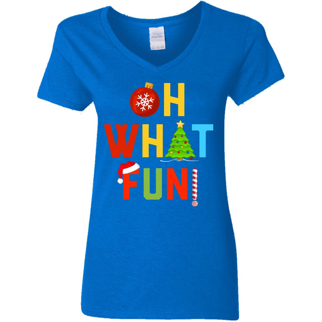 Oh What Fun Merry Christmas Women V-Neck T-Shirt