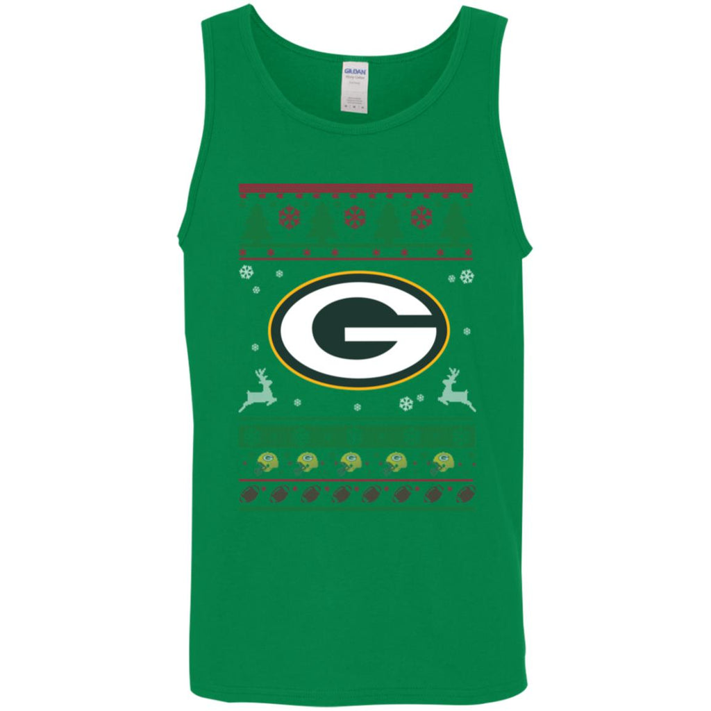 Green Bay Packers Logo Football Teams Ugly Christmas Sweater Men Tank Top