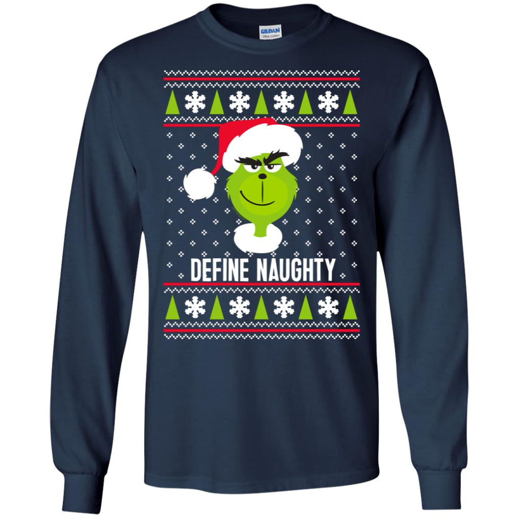 Dr. Seuss The Grinch Naughty Grinch Christmas Sweatshirt Men Long SLeeve Shirt