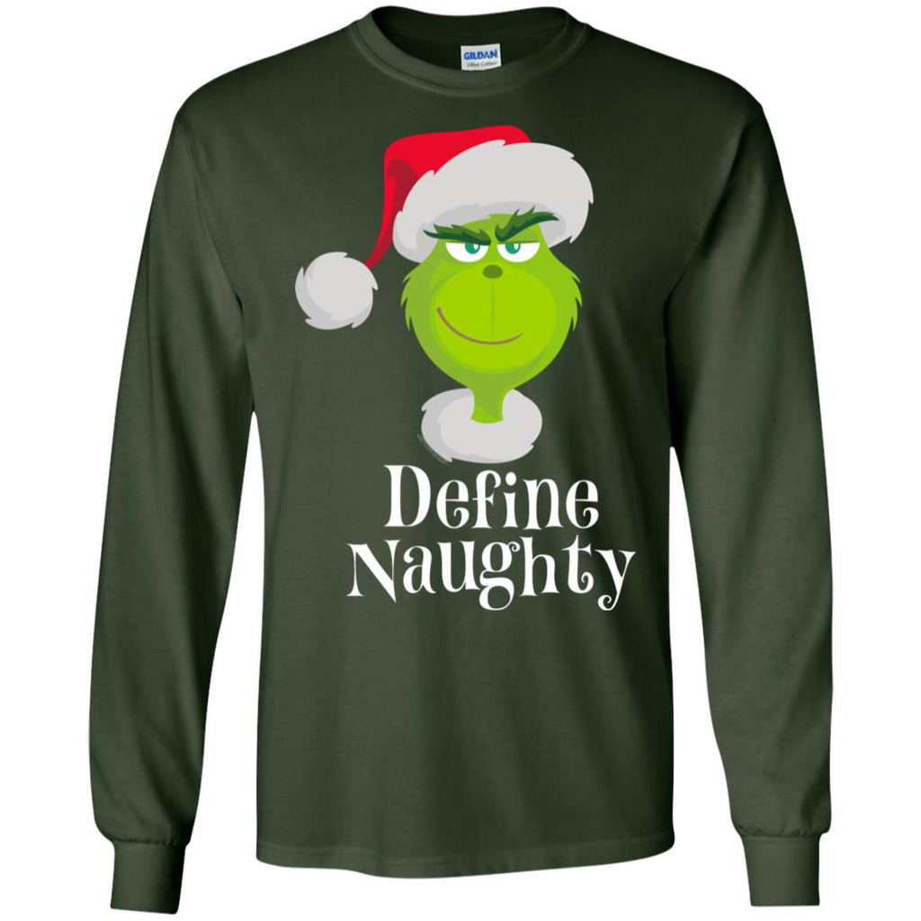 Dr. Seuss The Grinch Naughty Grinch Christmas Men Long SLeeve Shirt