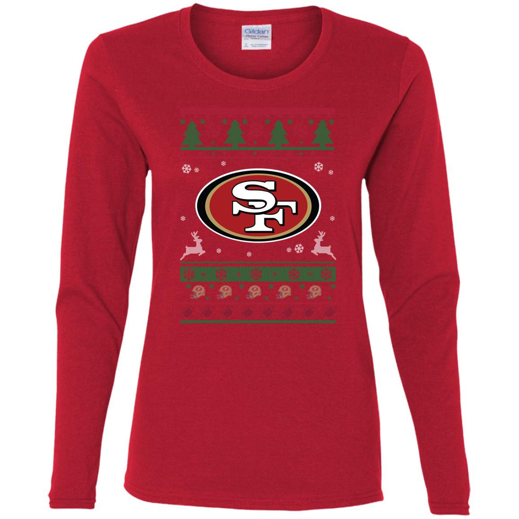 San Francisco 49ers Logo Football Teams Ugly Christmas Sweater Women Long Sleeve Shirt