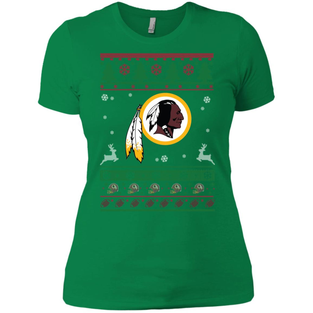 Washington Redskins Logo Football Teams Ugly Christmas Sweater Women T-Shirt