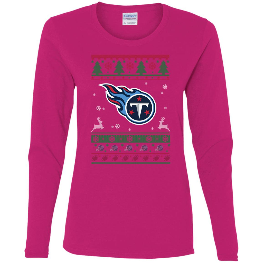 Tennessee Titans Logo Football Teams Ugly Christmas Sweater Women Long Sleeve Shirt